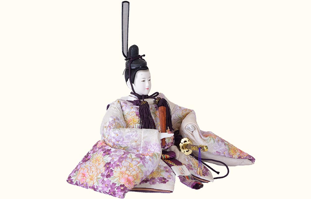 京九番 桜刺繍紫グラデ～ション 親王飾り｜愛知県下最大級「人形のかに江」